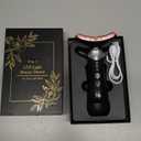 9-in-1 Red-Light-Therapy-for-Face-and-Neck, Portable Facial Massager Tool with Adjustable Vibration & Thermals for Wrinkles, Double Chin, Black