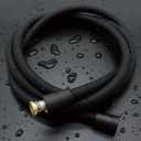 59 Inches Silicone Shower Hoses Replacement, Anti-Kink Designed Handheld Shower Head Hose Ultra-Soft Hoses Extension with Brass Insert & Nut, Black