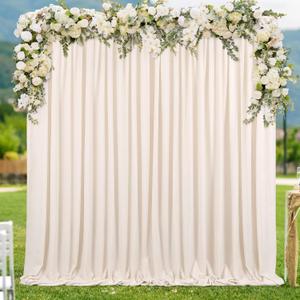 10ftx8ft Backdrop Curtains Polyester Backdrop Curtain Ivory Backdrop Drapes for Cloth Ceremony Wedding Backdrop Fabric 2 Packs 5ftx8ft Outdoor Decoration