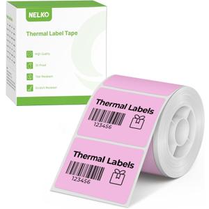 Thermal Labels for Nelko PM220 Label Maker, 1.57'' x 1.18'' (40x30mm) Thermal Sticker Label, Waterproof, Multi-Purpose Label Tape, 1 Roll of 230 Self-Adhesive Thermal Paper (Pink)