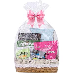 Petutu 5 Pack Large Clear Baskets Bags, Cellophane Wrap for Gift 2 Mil Thick (18"x30") 45X75CM (5)