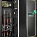 KAER 10-15 Biometric Gun Safe for Rifles and Pistols,Large Gun Cabinet with Removable Racks & Adjustable Shelf,Fingerprint Keypad Lock Rifle Safe for Home & Hunting(AR-15)