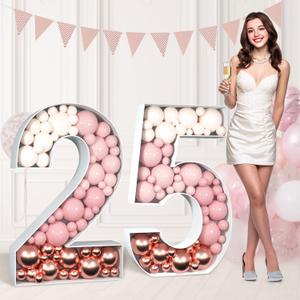 imprsv 3FT Mosaic Numbers for Balloons 25th Birthday Decorations Mosaic Number Frame 25 Large Numbers for Party Number Balloon Anniversary Decor