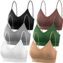 PAXCOO Bras for Women Pack of 6, Bralettes for Women Padded, Sports Bras for Women, M-L
