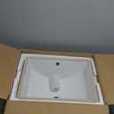 Undermount Bathroom Sink Rectangle, Hugsleek Interior Bowl Size 16 x 12 inch White Porcelain Ceramic Vessel Sink Under Counter Exterior Size 18x14in Rectangular Bath Sink Basin Lavatory Fireclay