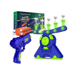 Shooting Games Toy for Age 5, 6, 7, 8, 9, 10+ Years Old Kids, Boys - Glow in The Dark Floating Ball Target with Foam Dart Toy Gun, 10 Balls/5 Targets - Ideal Gift