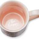 Pinky Up Annette Ceramic Tea Cup with Infuser and Lid, Travel Mug for Loose Leaf Teas, Home Office, Camping, Picnic Party, 12 oz, Set of 1, Honeycomb