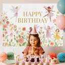 Fairy Birthday Party Decorations for Girls  Fairy Cupcake Toppers with Banner or Backdrop, Fairy Tale Theme Baby Shower & Party Supplies (Cupcake Topper + Backdrop)