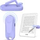 DATAFY [Case-Friendly] Page Turner for Kindle Paperwhite Oasis Kobo eReaders, Camera Camcorder Remote Controls, Page Turner Clicker for ipad Tablets Reading Novels with Wrist Strap Storage Bag Purple