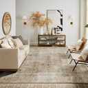LIMON HOME Washable Area Rug 6x9, Large Soft Rugs for Living Room Vintage Beige Floral Rug 6 by 9 Area Rugs for Bedroom Dining Room Non-Slip Stain Resistant Under Table Rug