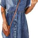 Women's Denim Dress for Women Cute Blue Babydoll Denim Shirt Dress Denim Dress with Pockets