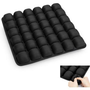 Inflatable Seat Cushion with Built-in Pump - Airplane Seat Cushion for Long Flights, 17" x 17" Inflated Size for Pressure Relief, Fits Stadium Bleachers, Hard Wooden & Folding Chairs