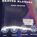 Electric Blanket Heated Throw, Soft Flannel & Sherpa Heating Blanket Throw with 6 Heating Levels & 12hrs Auto Off, Machine Washable, ETL Certified, Home Office Use, 50x60 Inch, Strawberry Red