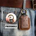 for Chevy Key Fob Cover Compatible with Silverado 1500 2500HD 3500HD Suburban Sonic GMC Canyon Sierra 1500 2500 HD 3500 HD 5 Button Smart Leather Car Key Case Shell Chain Accessories/Brown