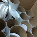 BOX USA BP4012W Mailing Tubes with Caps, 4" x 12", White (Pack of 15)