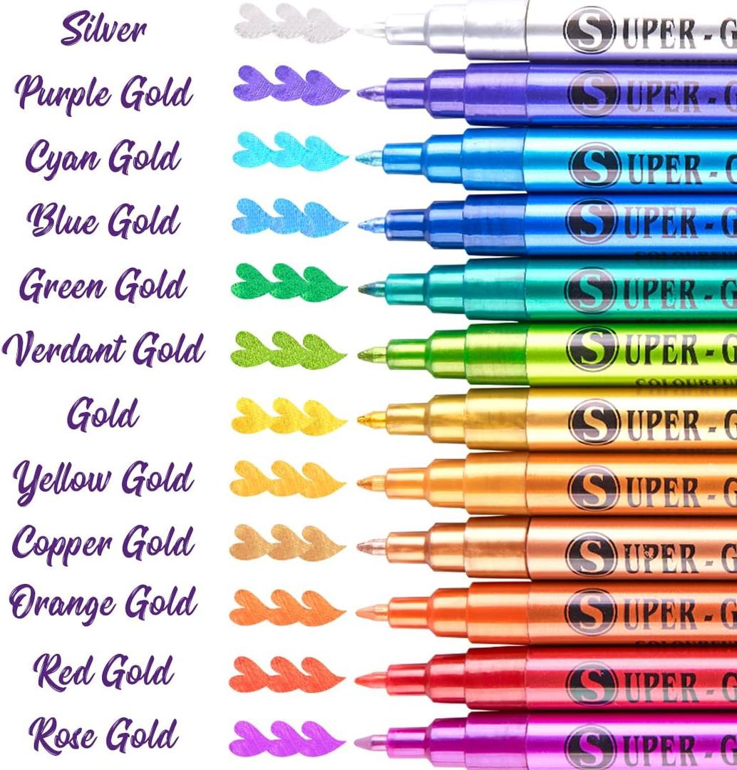 LIGHTWISH Metallic Markers 12 Colors 