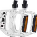 BlueSunshine Bike Pedals Set 9/16" for Mountain Bike, Aluminium Alloy Bearing Platform Pedals for BMX MTB Road Bicycle. Lightweight but Strong and Durable Alloy Flat Platform Pedals (White)
