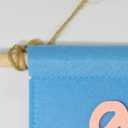 Girls Rule Mini Hanging Felt Banner，- Baby Kids Girl Nursery Wall Decor, Kids Room Flag, Cute Decorative Banner, Charming Decoration for Small Spaces (Blue)