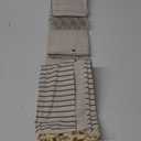 AmazerBath Boho Shower Curtain, Modern Farmhouse Shower Curtain Set with Tassels, Rustic Faux Linen Green Striped Shower Curtain with Hooks, Light Tan Toned, 72x72 Inches