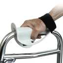 Left Hand Walker Splint with Two Securing Straps, Cushioned Walker Padding for Comfortable Grip, Hand Brace Splint for Seniors, Rehab and Elderly Rollator and Limited Hand Mobility Users (Medium, White)