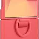 Samsung Galaxy Z Flip7 Official Ring Phone Case Silicone, Easy to Carry, Soft, Sleek, US Version, Coral Red
