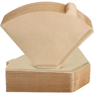 Niveaya 200 Count Coffee Filters #4, Unbleached Natural Brown Coffee Filters 8-12Cup, Disposable Cone Paper Fliters for Pour Over and Drip Coffee Maker