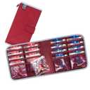 Lewis N. Clark Travel Pill Organizer, for Vitamins, Medication, Prescriptions, Or Medicine Storage, 16 Slot Pouch, Red