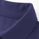 Women's V-Neck Ruffle Design Polo Shirts Short Sleeve Collared Loose Casual Tunic Blouses with Pocket (Blue, S)