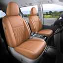 Customized for Toyota Sienna Seat Covers 2011-2020 Sienna 8 Seats 3 Row, Leather Car Seat Covers Waterproof Seat Covers Full Set for Cars, Car Seat Protectors, Airbag Compatible(Brown)
