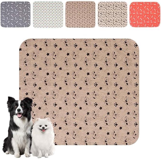 Puppy Pads with Pheromones,Washable Pee Pads for Dogs，Reusable Pee Pads for Dogs,Waterproof and Leak-Proof,Non-Slip Base Training Pads Suitable for Home,Travel and Dog Crates(Brown Puppies,M, 31x27)