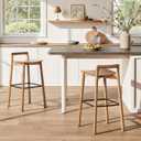 Jennifer Taylor Home Sven 30" Modern Minimalist Low Back Wood Barstool, Natural Blonde Ash Wood