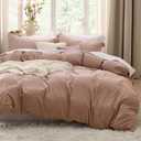 Bedsure Mocha Mousse Duvet Cover Queen Size - 3 Pieces Prewashed Extra Soft Bedding Set, Includes 1 Duvet Cover 90x90 Inches with Zipper Closure & 2 Pillow Shams, Comforter Not Included