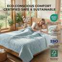 Cooling Comforter King Size 104"x90", Seersucker Reversible Lightweight Summer Comforter, Q-Max>0.4 Breathable Cooling Blanket for Hot Sleepers Night Sweats & Menopause, All Season Bedding, Blue