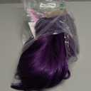 Pruple Bob Wig with Bangs Short Pruple Wigs for Women 12 Inch Shoulder Length Straight Colorful Synthetic Fiber Hair Wig for Halloween Costume Use (Wig and Sunglasses) (Dark Purple)