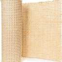 18" Width Natural Rattan Hexagon Weave Fabric Woven Rattan Sheets for Crafts & Furniture Repair (9 Feet)