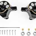 GLOBACT Tungsten Steel & Brass Front Steering Knuckle RC Axle Counterweights for Axial SCX24 AX24 1/24 Scale RC Crawler Upgrade Accessories (Black Gold)