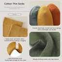 2 x Womens Thin Cotton Socks Soft Socks for Women Above Ankle Breathable Crew Socks 6 Pack (5-9)