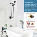 Tub and Shower Faucet Set Complete Dual Shower Head and Handheld 2 in 1 Combo Set Shower System with Tub Spout Tub and Shower Trim Kit Matte Black