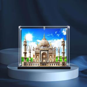 Acrylic Display case with Screw for Lego Taj Mahal 10256- 3mm Thickness (Lego Set is not Included) (with Theme Background)