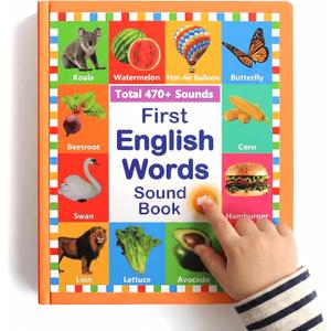My First English Words Sound Book for Kids Ages 3-6, Interactive Toddler Books with 470+ Words & 21 Themes, Electronic Educational Toys for Boys & Girls, Speech Therapy Activities
