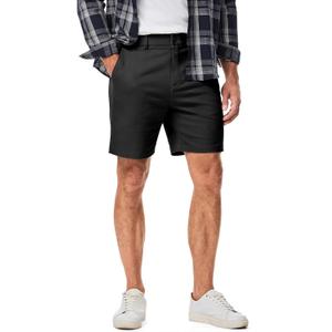 JMIERR Men's Classic-Fit 7" Chino Short Summer Stretch Waist Cotton Twill Casual Dress Shorts with Pockets (Medium)