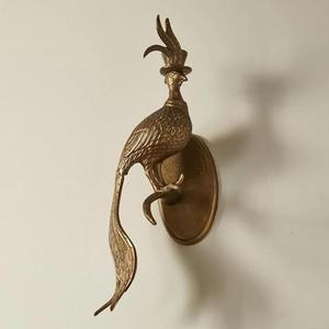 Coyoohouse 3D Animal Head Wall Mount Ornament, Animal Heads for Wall Art Hanging Sculptures, Small Metal Wall Resin Art Wall Decor Ornament Waterproof Bronzed Resin Decorations for Home (Bird)