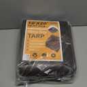 Tarp 10x20FT, 16 Mil Heavy Duty Large Tarps, Waterproof Tarp with Brass Grommets and Reinforced Edges, UV Resistant, Tear&Fade Resistant Poly Tarp for Outdoor Camping Pool Car Tent (Brown/Black-16mil)