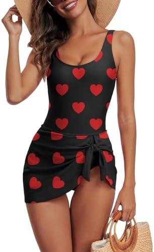Century Star One Piece Swimdress Swimsuits for Women with Skirt Tummy Control Swim Dresses Bathing Suit Swimwear, XL
