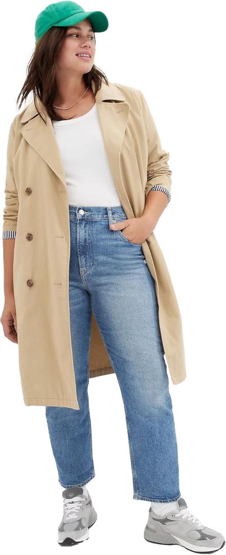 GAP Women's High Rise Straight Fit Denim Jeans (24 Regular, Medium Hert Destroy)