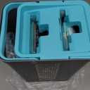 JOYMOOP Mop and Bucket Set with Wringer, Mops for Floor Cleaning, Wall Mop Cleaner with Long Handle, with 6 Reusable Microfiber Mop Pads - Grey+Cyan Blue