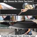 Stove Top Cover for Electric Stove, Silicone Glass Cooktop Protector, 28"x20" Stove Mat, Cooktop Protector, Heat Resistant Range Ceramic Stove Top Covers Mat, Dish Drying Mat XL (Black, 28" x 20")
