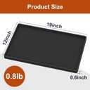 Extra Thick Silicone Mat Waterproof with Raised Edge 19 x 12, BPA Free Non-Slip Dog & Cat Food Mat, Feeding Mat for Food and Water Bowls, Spill Proof Mat to Protect Floors, Black