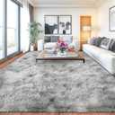 Large Soft Fluffy Rugs for Bedroom, Anti-Skid Indoor Carpet Nursery Rugs for Kids Room Home Decor, Fuzzy Rug Tie-Dyed Light Grey 9x12 Feet
