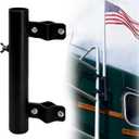 RV Ladder Flag Pole Mount, RV Flag Holder Compatible with 1'' to 1.7'' Poles for Travel TrailerBlack